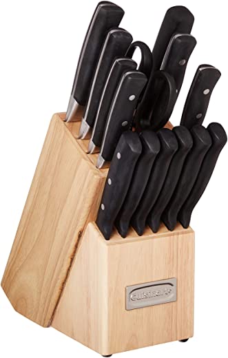 Cuisinart C77TR-15P Triple Rivet Collection 15-Piece Knife Block Set – Black