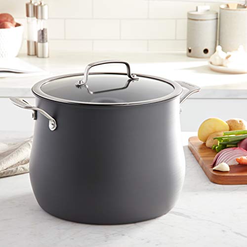 Cuisinart Contour Hard Anodized 12-Quart Stockpot with Cover,Black