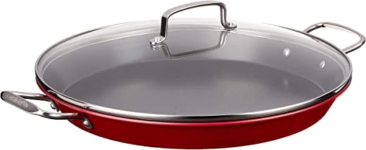 Cuisinart Non-Stick Paella Pan, 15″, Red,ASP-38CR