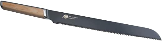 Everdure German Steel Professional Bread Knife, 10.55 Inch Serrated Edge Blade, Titanium Coated Blade with Pakka Wood Handle, Perfect Kitchen Knife…