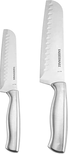 Farberware Stainless Steel Santoku Knife Set, 2-Piece, Stainless