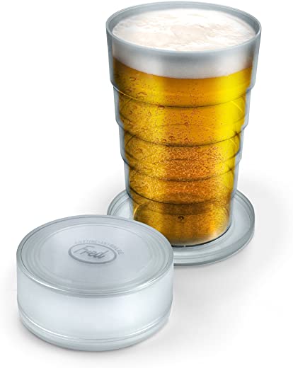 Genuine Fred PORT-A-PINT Collapsible Beer Glass, Clear