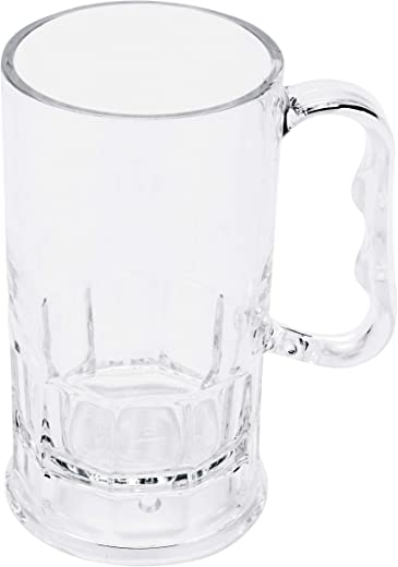 G.E.T. Shatter-Resistant Plastic Beer Mug/Stein, 10 Ounce, BPA Free, 0082-1-SAN-CL-EC (Set of 4), C/lear