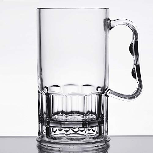 GET Shatter-Resistant Plastic Beer Mug / Stein, 10 Ounce, BPA Free, 00082-1-SAN-CL (Set of 12)