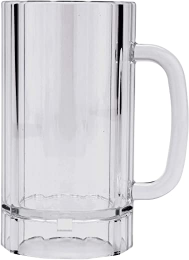 G.E.T. Shatter-Resistant Plastic Beer Mug/Stein, 20 Ounce, Polycarbonate, 00087-PC-CL-EC (Set of 4)