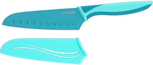 Goodcook Non-Stick 5-Inch Santoku Knife, Orange