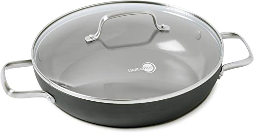 GreenPan Chatham Hard Anodized Healthy Ceramic Nonstick, 11″ Everyday Frying Pan Skillet with 2 Handles and Lid, PFAS-Free, Dishwasher Safe, Oven…
