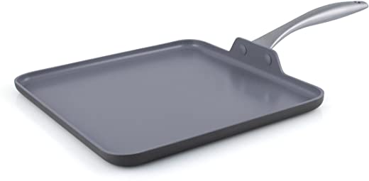 GreenPan Lima Hard Anodized Healthy Ceramic Nonstick 11″ Griddle Pan, PFAS-Free, Oven Safe, Gray