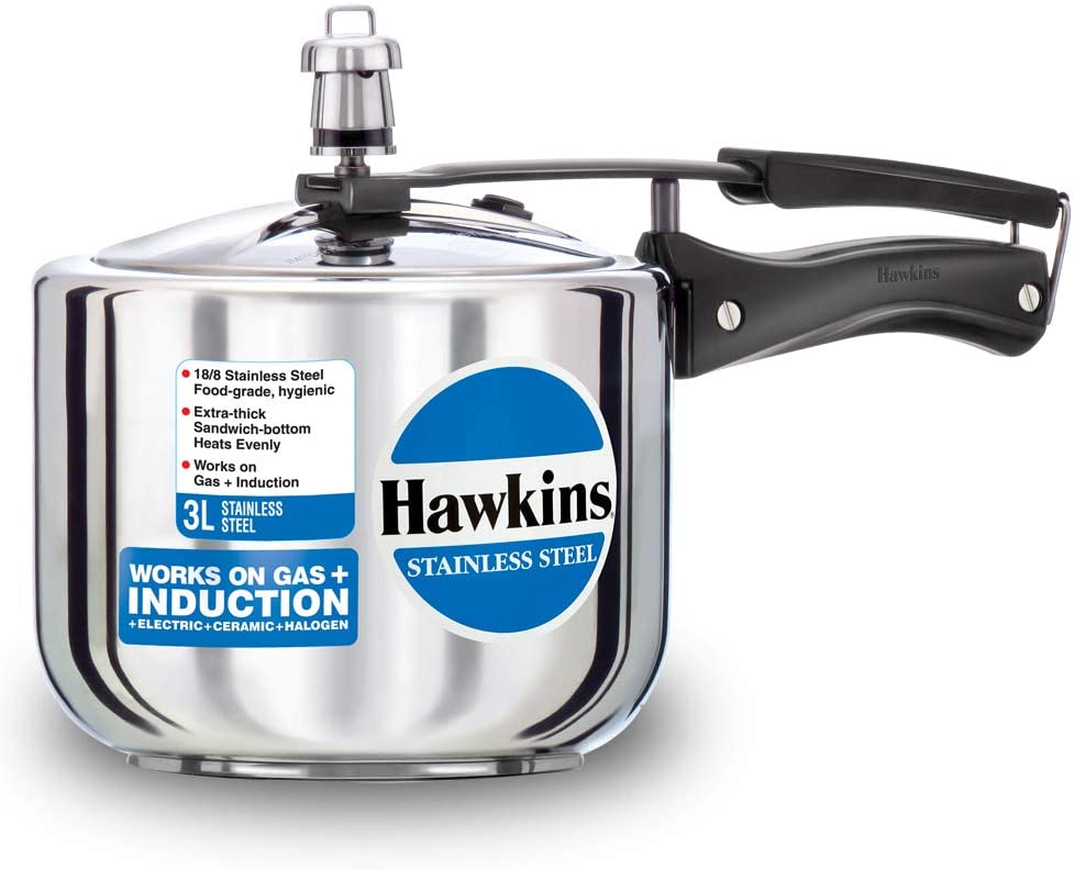 Hawkins B33 Pressure Cooker Stainless Steel, Small, Silver