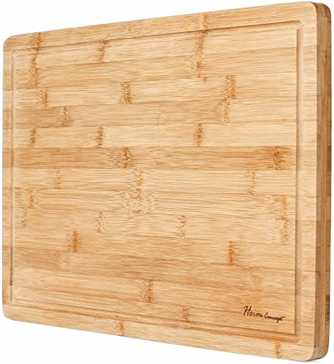 Heim Concept Organic Bamboo Cutting Boards for Kitchen Extra Large Chopping Board with Juicy Groove Perfect for Meat, Vegetables, Fruits, Cheese…