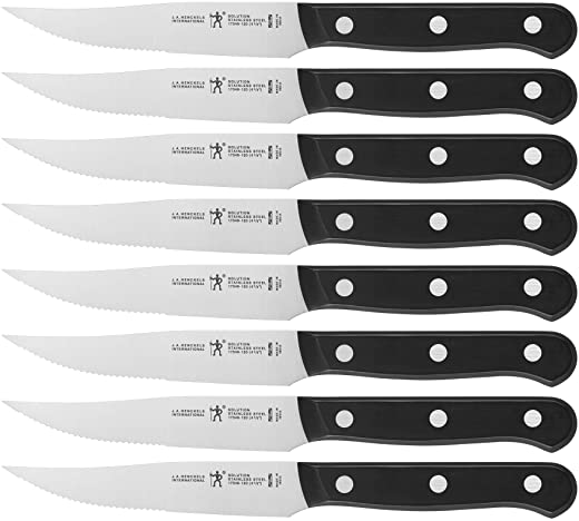 HENCKELS Solution Steak Knife Set, 8-pc, Black, Stainless Steel