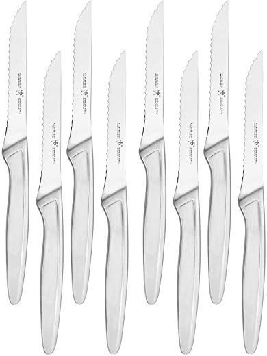 HENCKELS Steak Knife Set of 8, Stainless Steel Knife Set, Silver