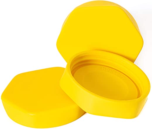HOUSERRY DELUXE Easy-Open No-Stress 100% Silicone Mason Jar Lid – Wide Mouth (Yellow, 3pcs)