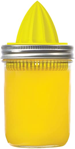 Jarware Juicer Lid for Wide Mouth Mason Jars, Yellow