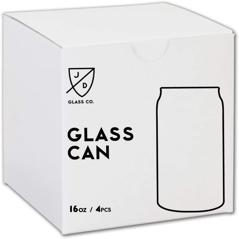 JD Glass Co. Glass Can 16 Ounce – 4 Pack