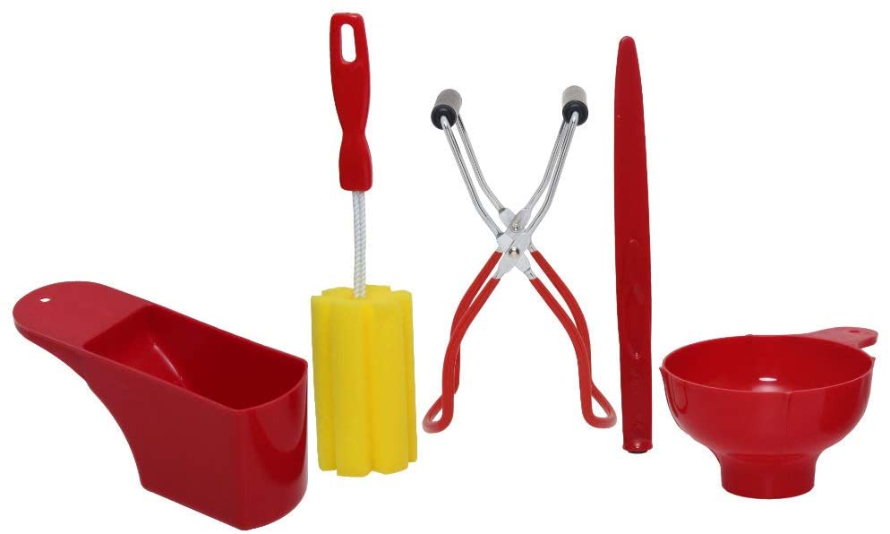 Kitchen Crop VKP1205 Canning Kit, Tools Scoop, Dark Red