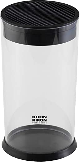Kuhn Rikon Vision Transparent Storage Block for Knives and Scissors, 8.7 x 4.8 inches, Round