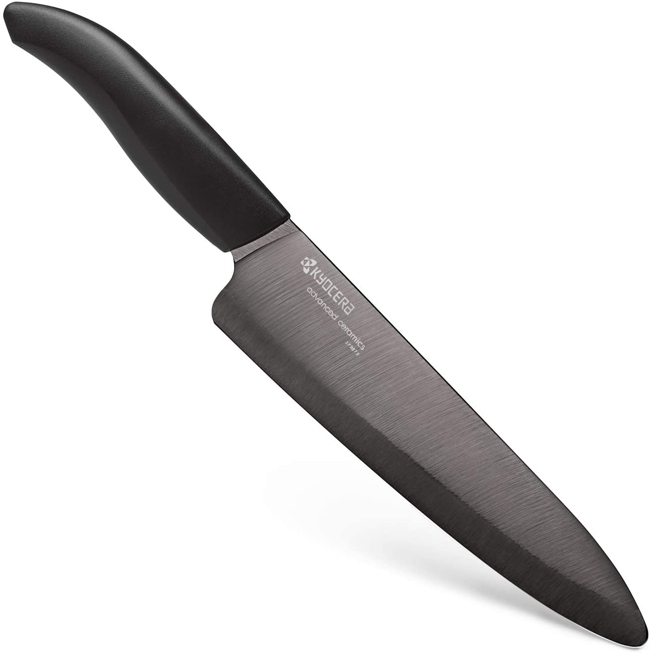 Kyocera Advanced Ceramic Revolution Series 7-inch Professional Chef’s Knife, Black Blade