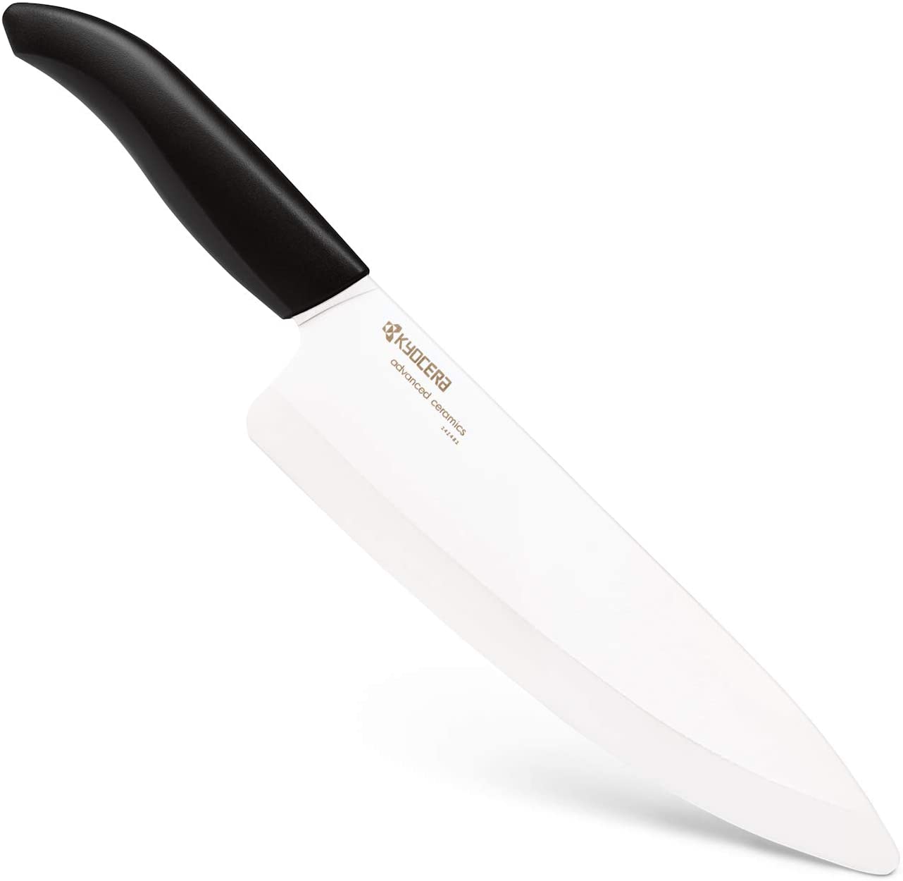 Kyocera Revolution 8″ Ceramic Chef’s Knife, 8-inch, Black Handle/White Blade