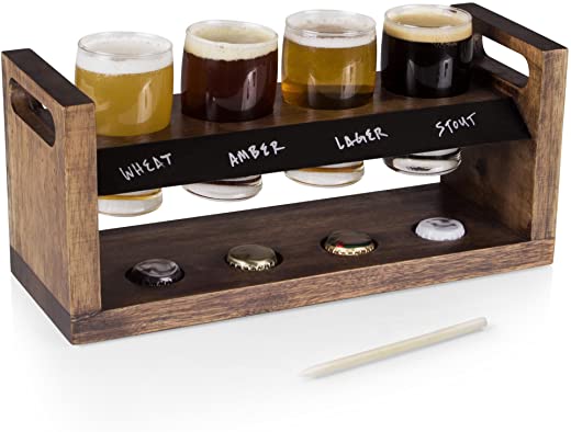LEGACY – a Picnic Time Brand Craft Beer Four-Glass Flight Tasting Set