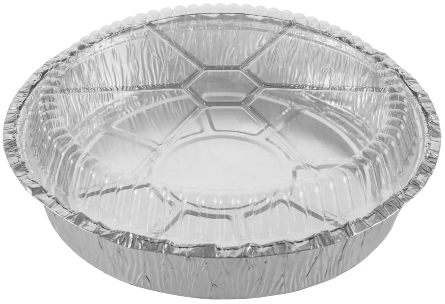 LIDS ONLY: Foil Lux Plastic Lids For 9 Inch To Go Pans, 100 Round Plastic Dome Lids – Pans Sold Separately, Dome Design, Clear Plastic Lids For…