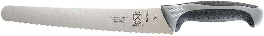 Mercer Culinary Bread Knife, 10-Inch Wavy Edge Wide, Grey
