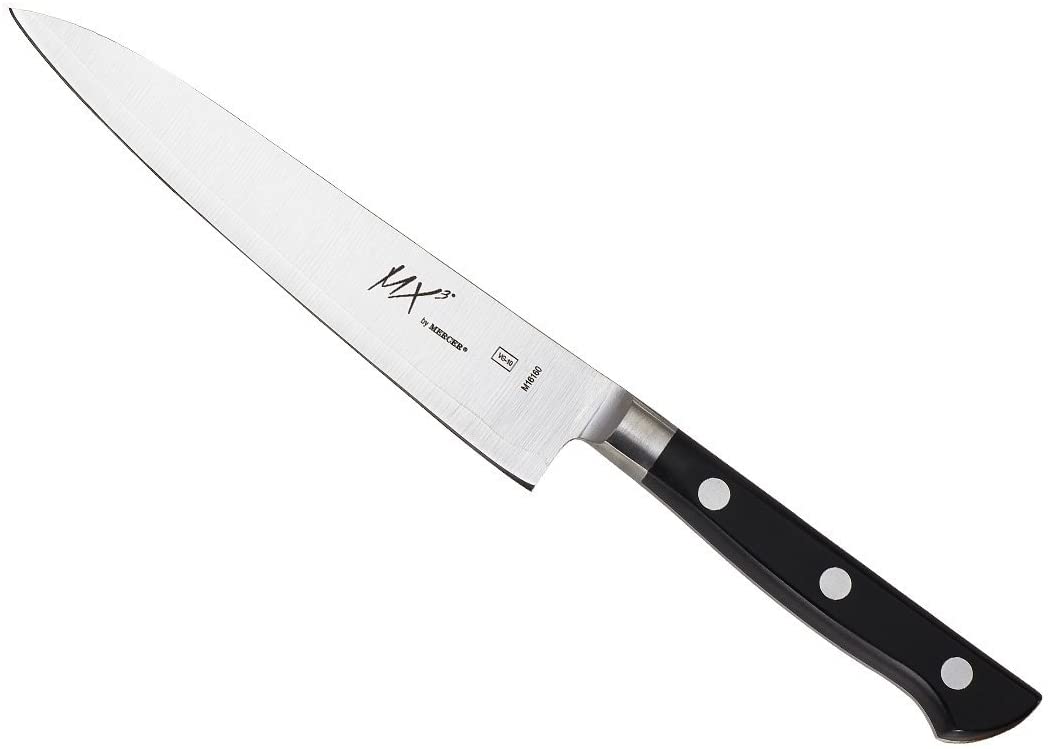 Mercer Culinary MX3 Premium San Mai VG-10 Steel Core Blade Petty Knife, 150mm 6 Inch