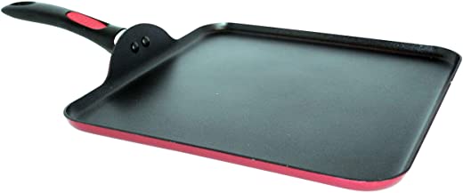 Mirro A79613 Get A Grip Aluminum Nonstick Griddle Cookware, 11-Inch, Red