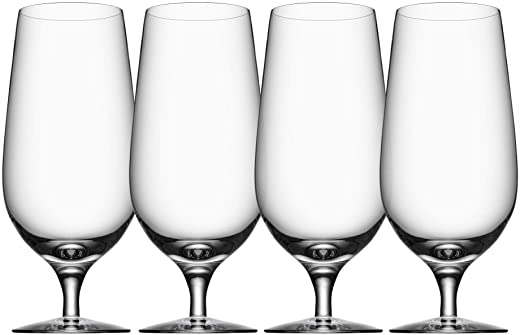 Orrefors Beer Lager 20.3 Ounce Glass, Clear, Set of 4 –