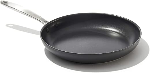 OXO Good Grips Pro Hard Anodized PFOA-Free Nonstick 12″ Frying Pan Skillet, Dishwasher Safe, Oven Safe, Stainless Steel Handle, Black