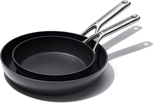 OXO Professional Hard Anodized PFAS-Free Nonstick, 8″ and 10″ Frying Pan Skillet Set, Induction, Diamond reinforced Coating, Dishwasher Safe, Oven…