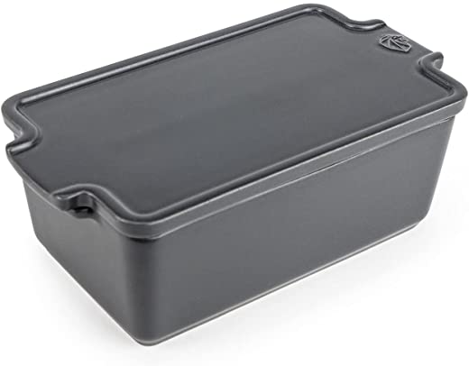 Peugeot – Appolia Terrine – Ceramic Baking Dish with Lid and Handles – Slate, 8 x 4.5 x 3 inches