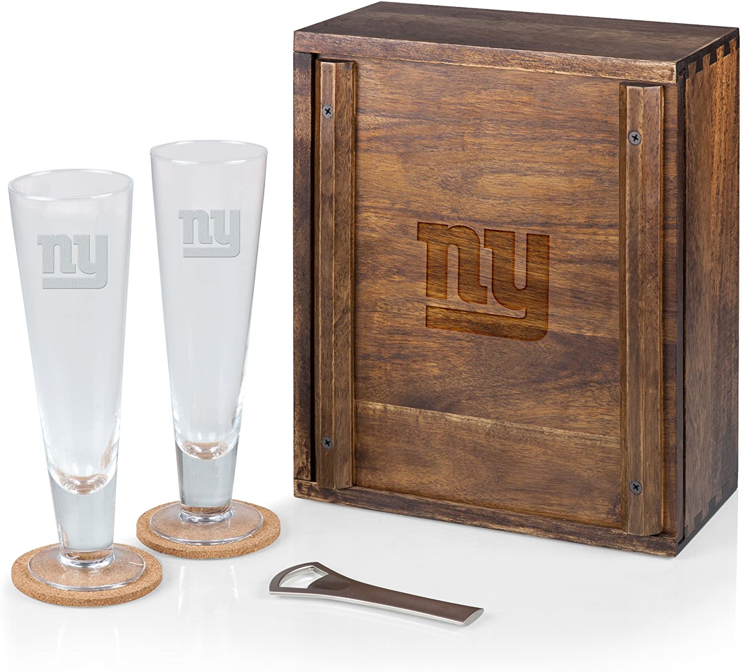 PICNIC TIME Brown New York Giants Pilsner Beer Gift Set for 2