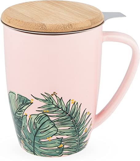 Pinky Up Bailey™ Tropical Ceramic Tea Mug & Infuser by Pinky Up, Multicolored, One Size