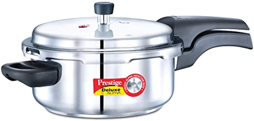 Prestige 3L Alpha Deluxe Induction Base Stainless Steel Pressure Cooker, 3.0-Liter