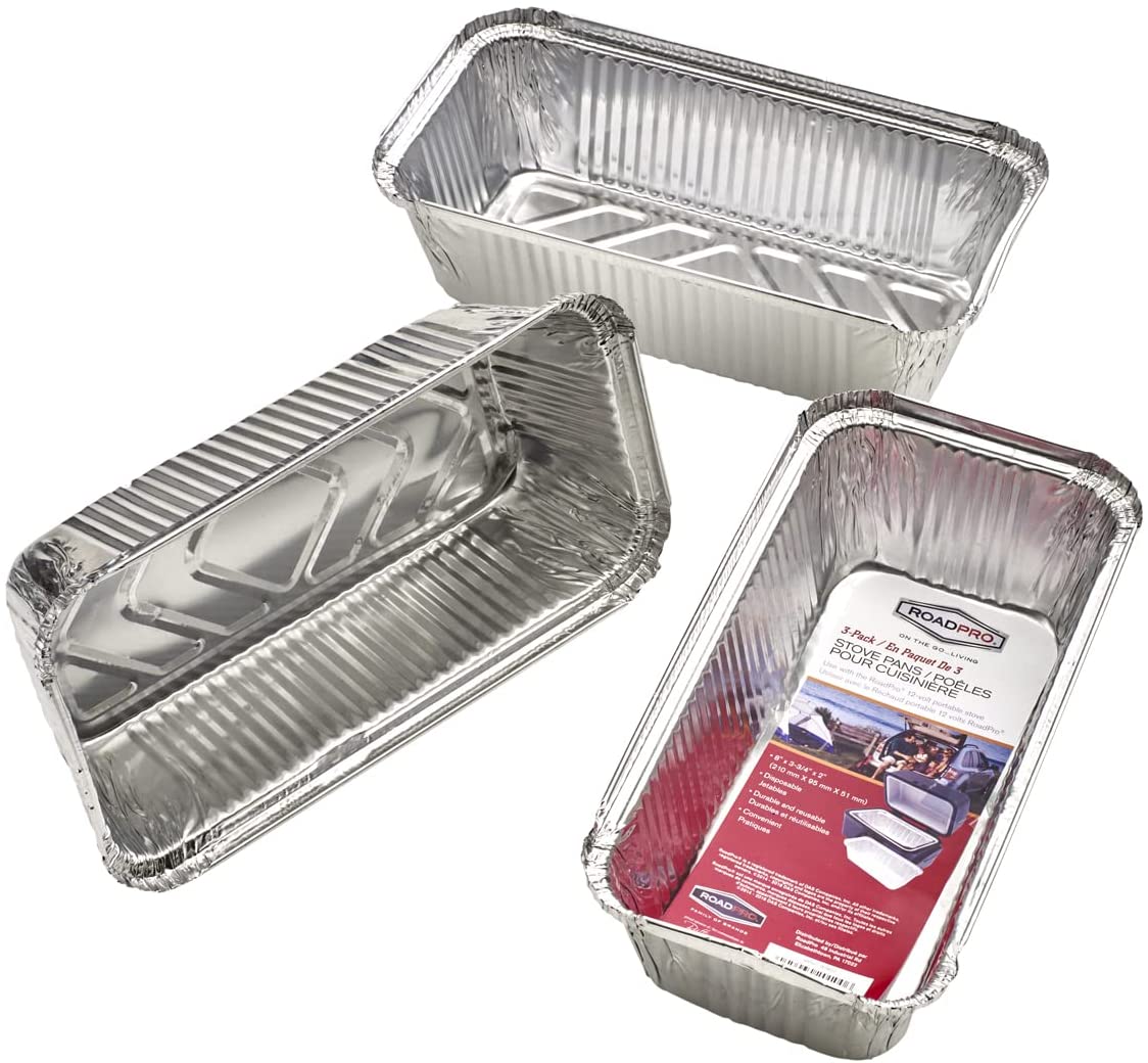 RoadPro Aluminum Pans for the 12V Portable Stove – Pack of 3