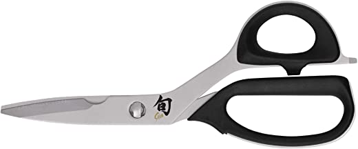 Shun Premium Kitchen Shears; Stainless Steel Construction with Elastomer Grips for Comfortable Use; Notched Blade Convenient for Cutting Stems and…