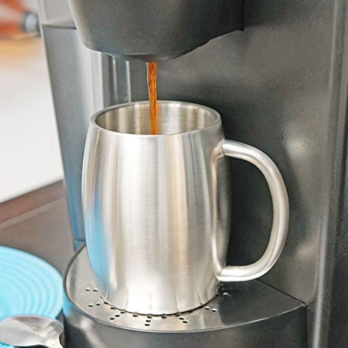 Southern Homewares Stainless Double Wall Steel Beer Coffee Desk Mug Smooth 14-Ounce