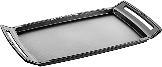 Staub Cast Iron 18.5 x 9.8-inch Plancha/Double Burner Griddle, Made in France