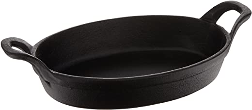 TableCraft Mini Oval Au Gratin Cookware, 24 oz, Black