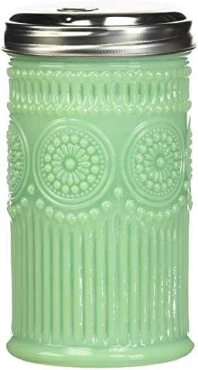 Tablecraft Sugar Shaker with Stainless Steel Top, 3.0625″ x 5.75″, Green