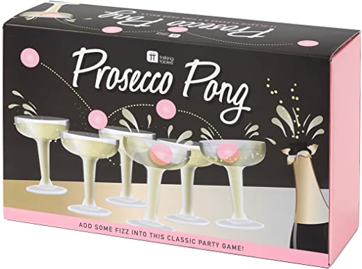 Talking Tables Prosecco Adult Drinking Includes Glasses & Ping Pong Balls | Games for Bachelorette Party, Girls Night, Birthday, Bridal Shower,…