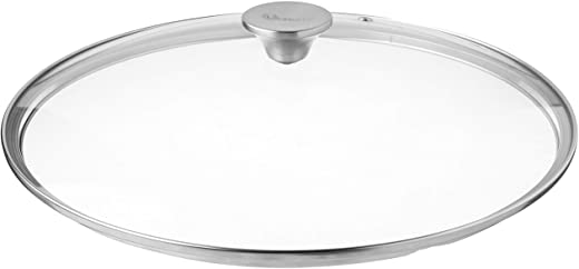 Victoria Glass Lid for 13 Inch Cast Iron Skillet, Frying Pan Lid with Stainless Steel Air Flow Knob