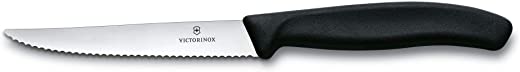 Victorinox Swiss Classic 4.3-inch Wavy Edge Steak Knife, Black