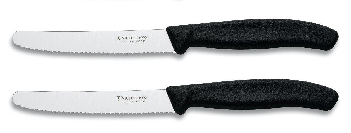 Victorinox Swiss Classic Steak Knife Set, 4-1/2-Inch Serrated Blades with Round Tip (2 Pack)