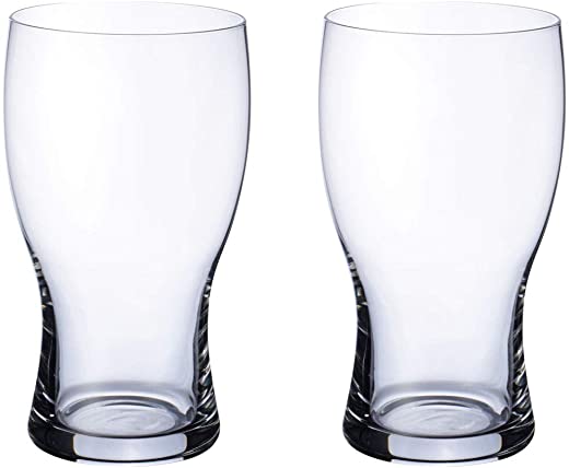 Villeroy & Boch Purismo Beer Pint Glass : Set of 2, 6.25 in/22 oz, Crystal Glass, Clear