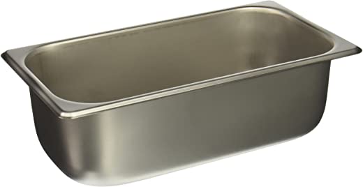Winco 1/3 Size Pan, 4-Inch,Stainless Steel,Medium
