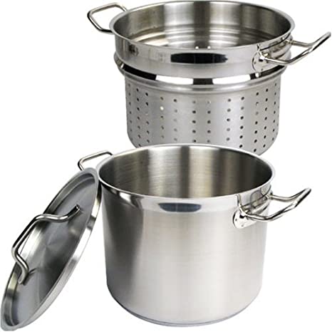 Winware Stainless 20 Quart Steamer/Pasta Cooker with Cover