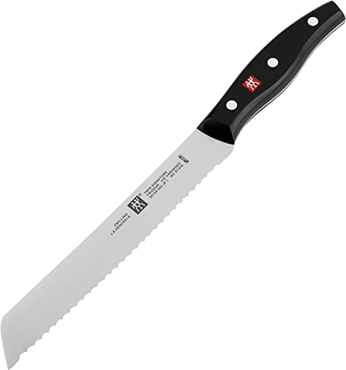 ZWILLING TWIN Signature Bread Knife, Cake Knife, 8″, Black/Stainless Steel