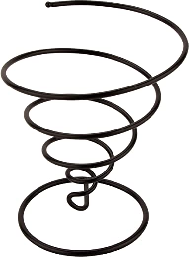 7″ Diameter Black Metal Spiral Cone French Fry Holder or Appetizer Serving Basket by GET Clipper Mill 4-32800